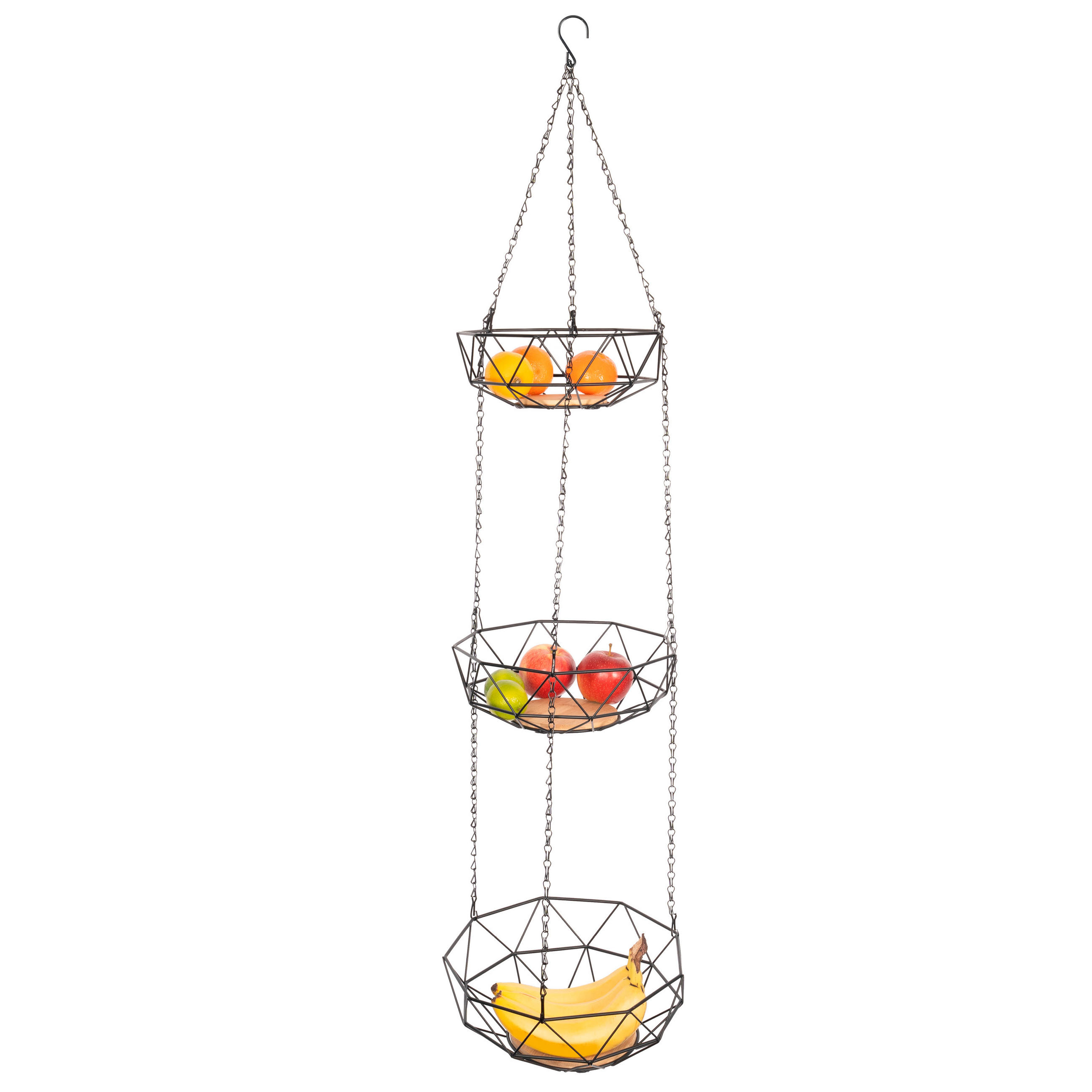 OBSTKORB, schwarz, Metall - Schwarz, Metall (126cm) - eluno