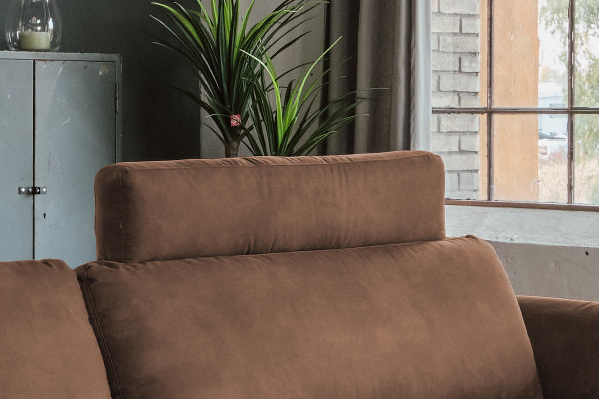 KOPFSTÜTZE MALTA Dunkelbraun Webstoff - Dunkelbraun, Textil (100/23/15cm) - KAWOLA