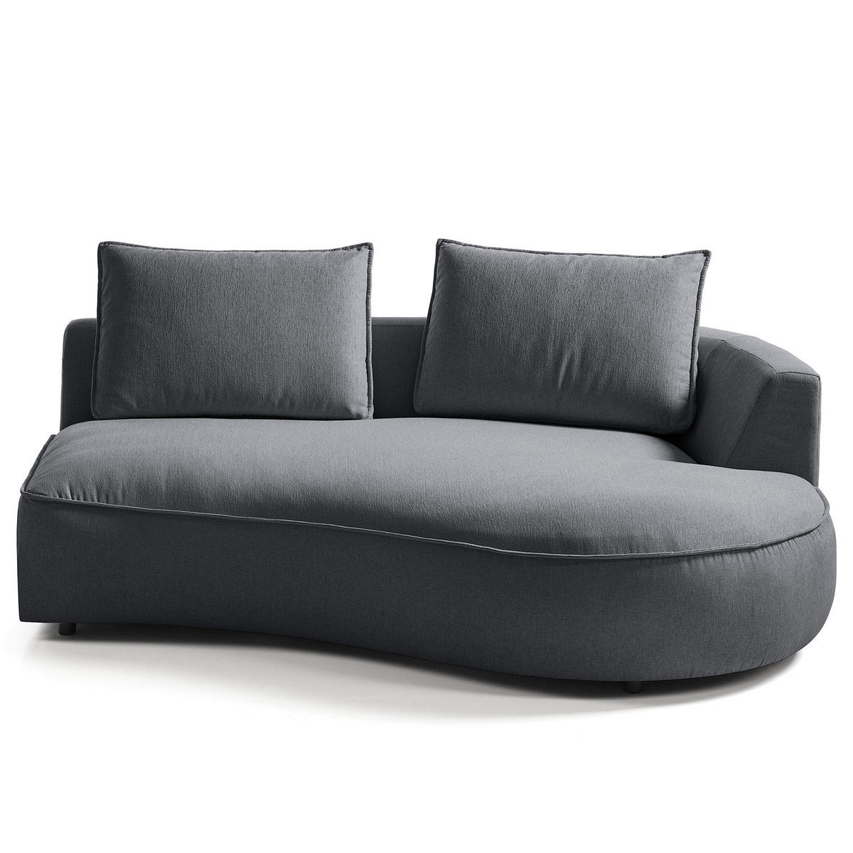 OTTOMANE - modular - Schwarz/Grau, Kunststoff/Textil (196/82/146cm) - home24