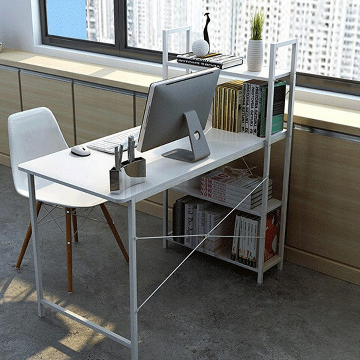 COMPUTERTISCH, weiß 120/55/72 cm - Weiß, Holzwerkstoff (61/128/8cm)