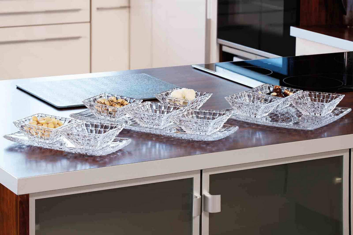 SERVIERPLATTEN Bossa Nova transparent 3er Set - Transparent, Glas (1/1/1cm) - Nachtmann