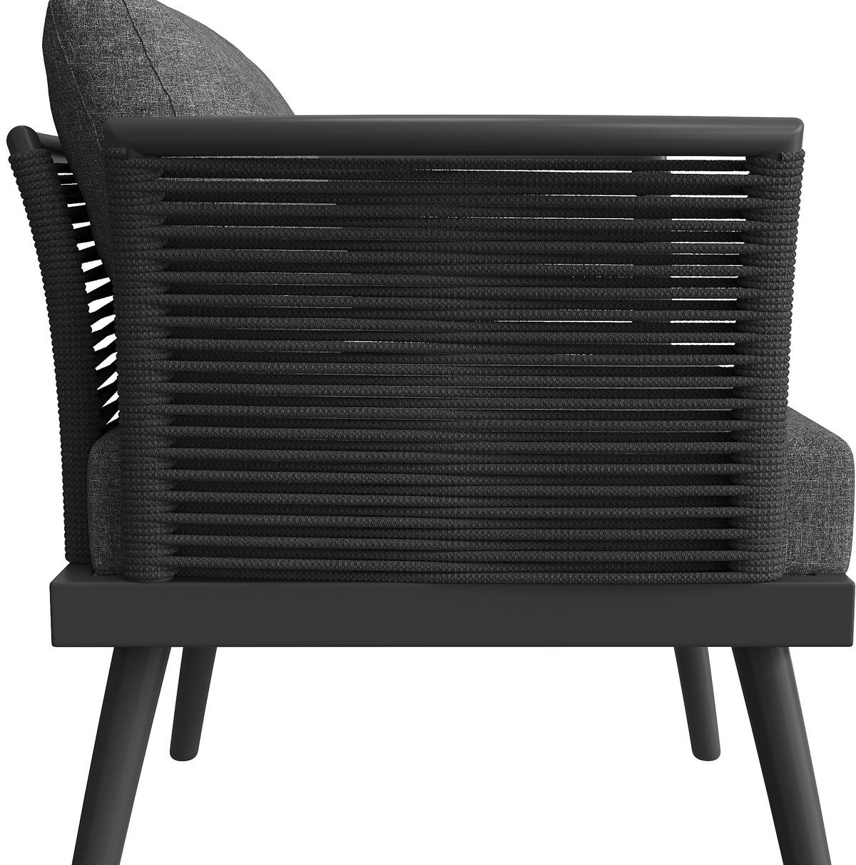 GARTENSETS aus Eisen Grau mit Couchtisch & abziehbaren Bezügen - Grau, Metall - Modfu