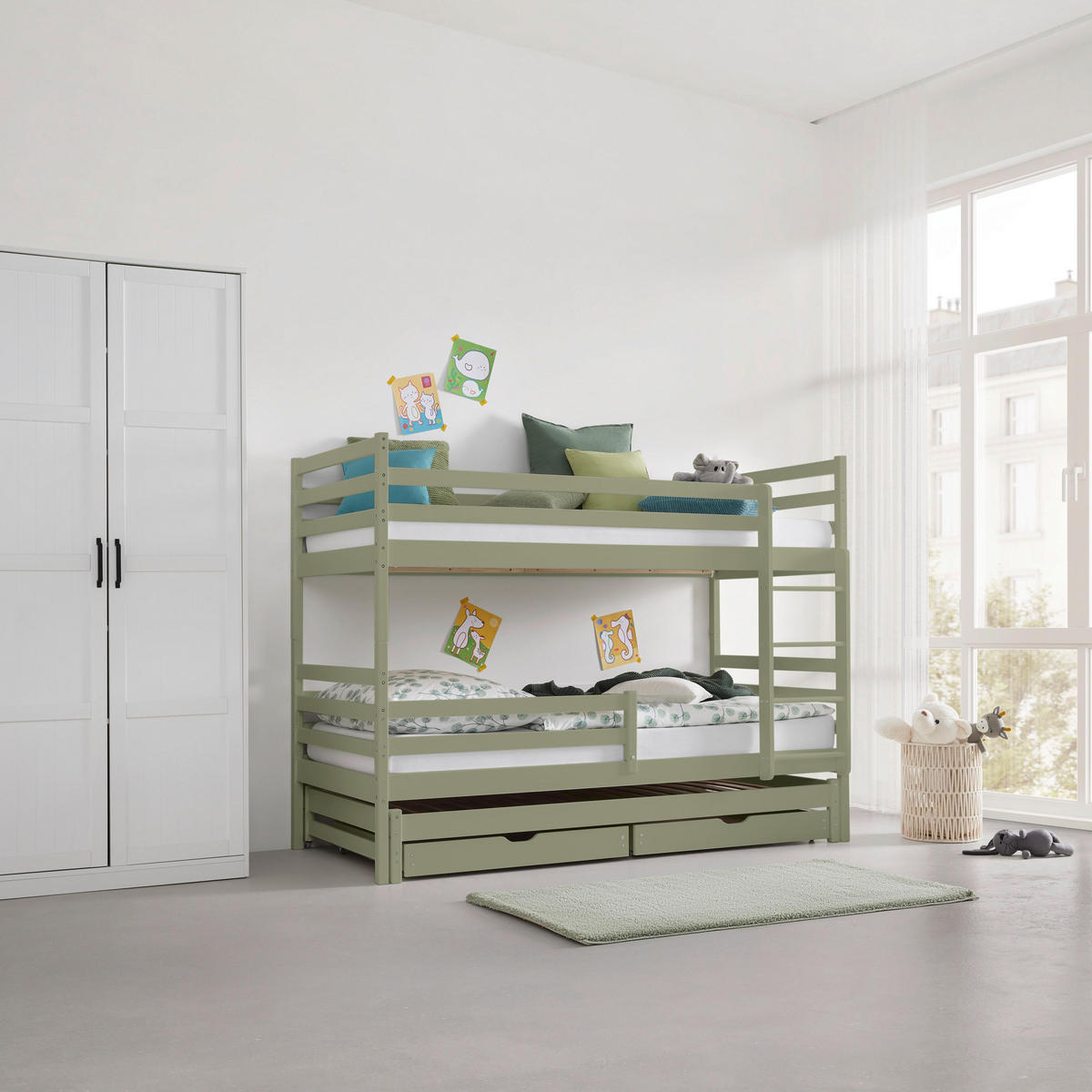 ETAGENBETT Mila Olivgrün ca. 90 / 200 cm - Olivgrün, Holzwerkstoff - Mömax