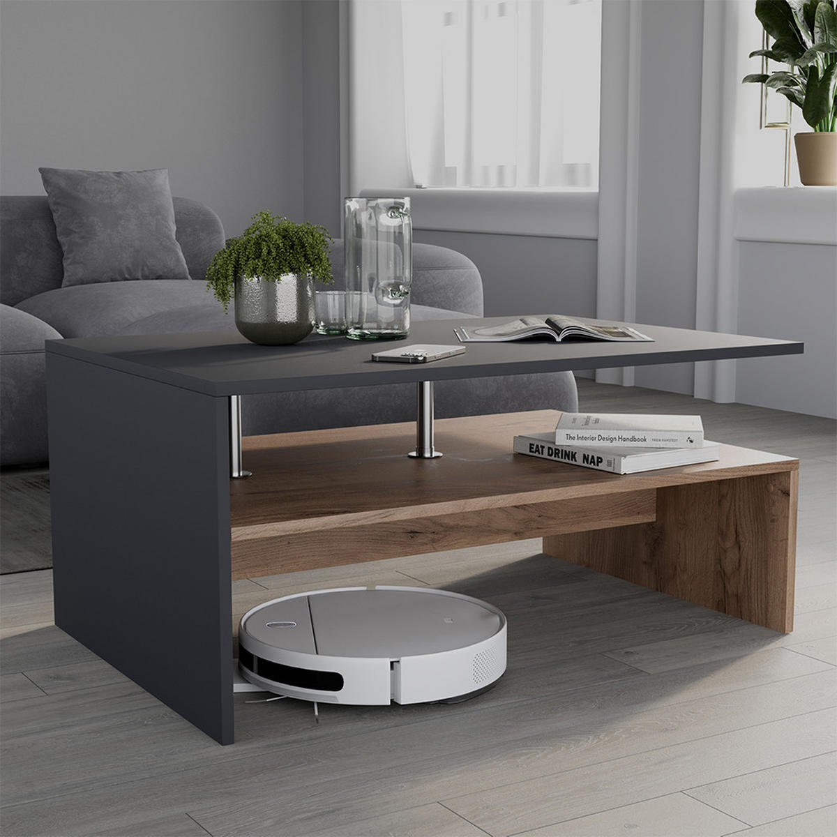 KONFERENČNÍ STŮL Amato Antracit/zlatý dub - medově dubová/antracitová, kompozitní dřevo (52.6/90/42.2cm) - Vicco