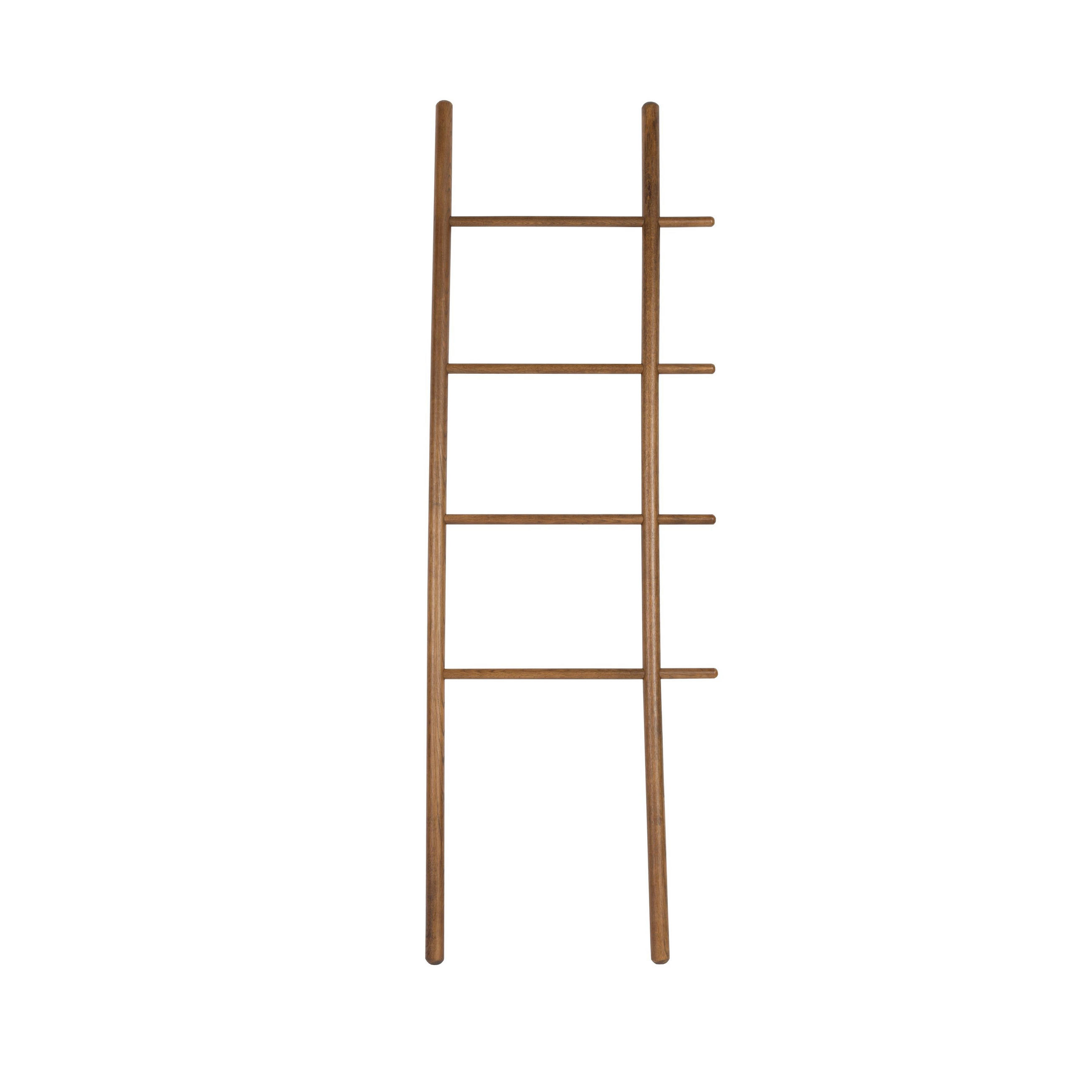 DEKORATIVE LEITER Jhon Dekorative Leiter Holz Dunkel - Braun, Holz (52/156.5/3.5cm) - Housecraft Living