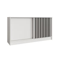 KOMMODE Horizon mit 2 Schiebetüren, Weiß, 160 cm - Schwarz/Weiß, Holzwerkstoff (161/85/43.5cm) - Beautysofa