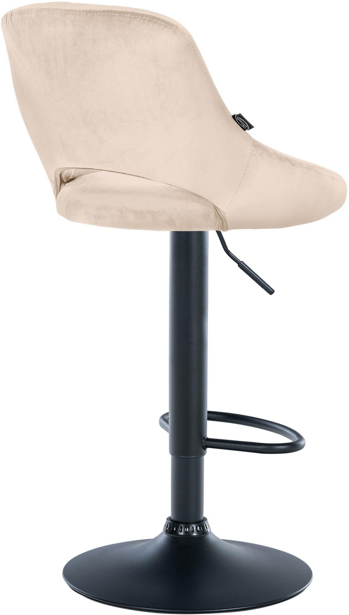 BARHOCKER 2er Set Samt creme - Creme/Schwarz, Textil (47/85/48cm) - CLP