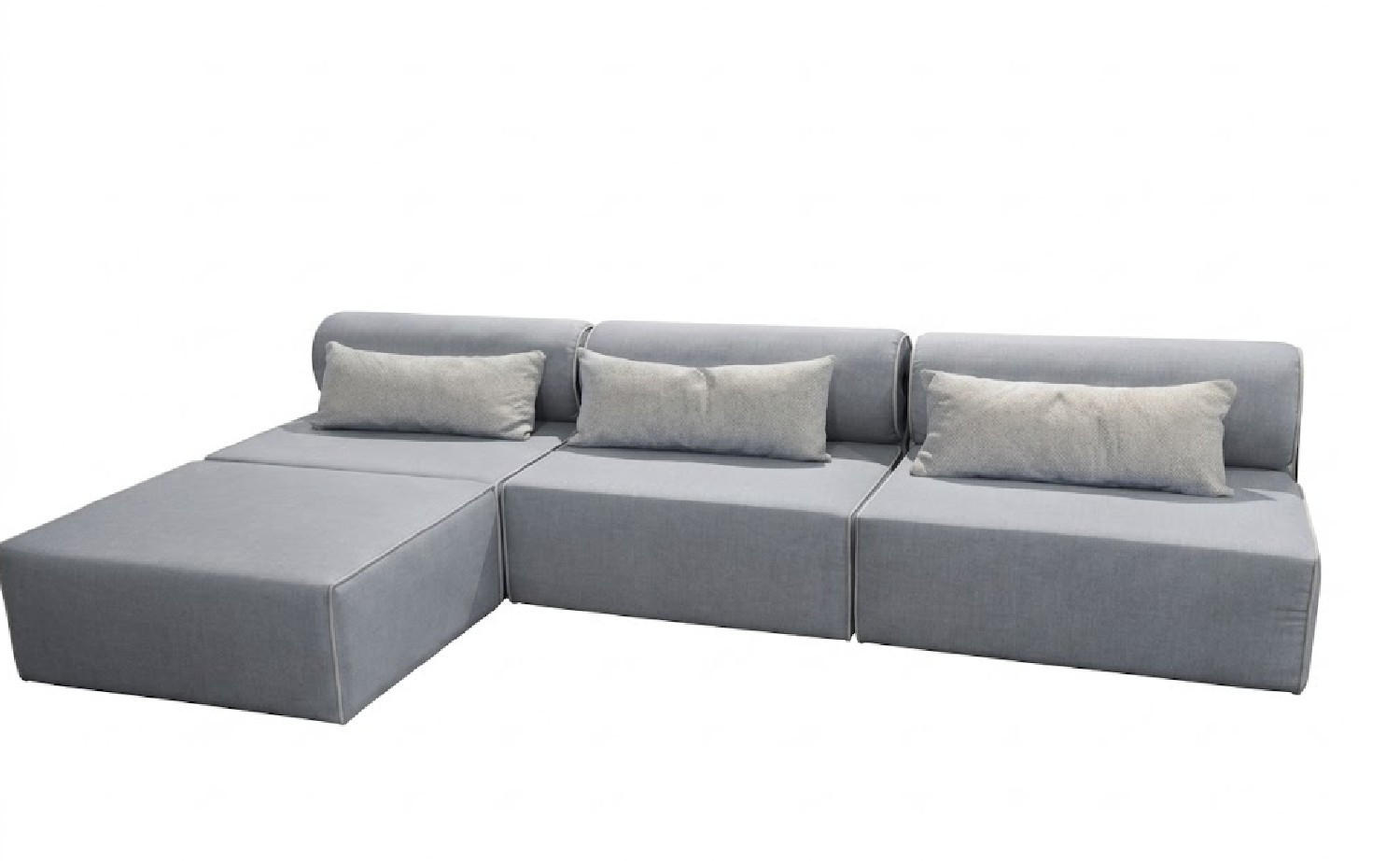 GARTENSOFA BALI M - Wetterfeste Balkonmöbel & Lounge Sofa Außen - Moderne Outdoor Couch für Garten - Balkon & Terrasse - Grau - Grau, Kunststoff (336/78/100cm) - Trada