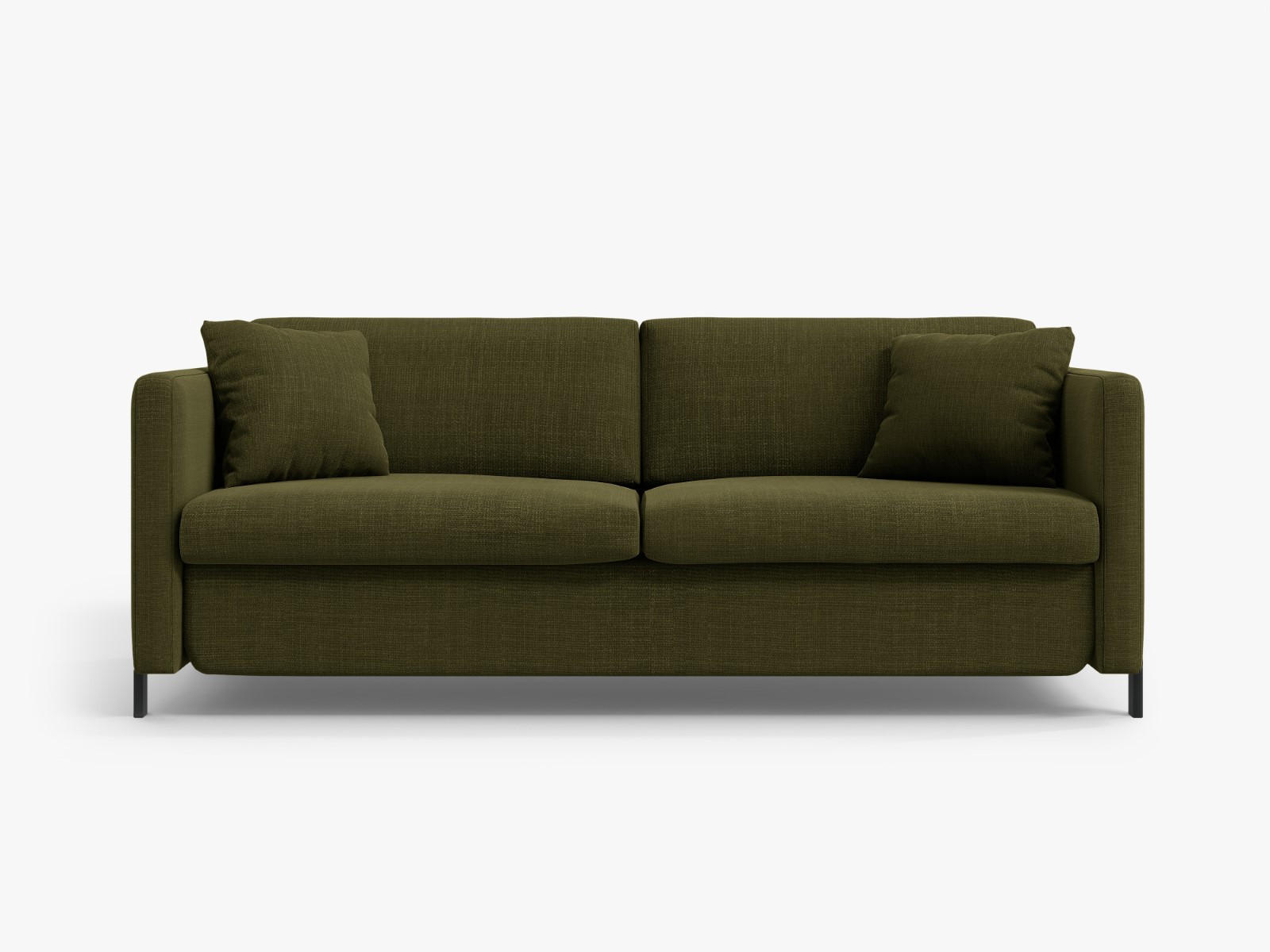SOFA ausklappbar Gloria aus strukturiertem Stoff grün 3 Sitzplätze - Grün, Textil (102/80/202cm) - Micadoni