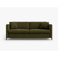 SOFA ausklappbar Gloria aus strukturiertem Stoff grün 3 Sitzplätze - Grün, Textil (102/80/202cm) - Micadoni