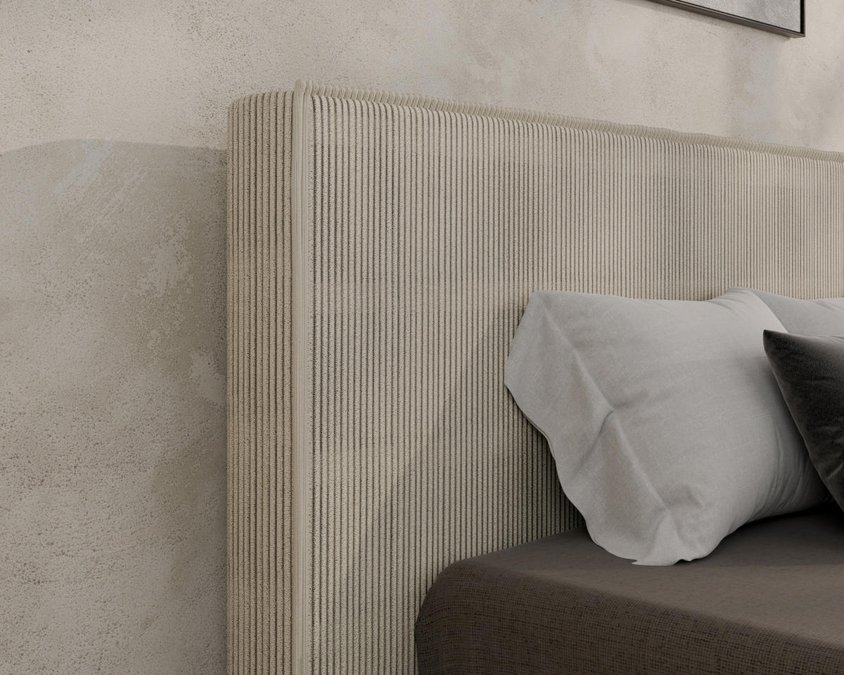 POLSTERBETT SANA 140x200cm Elegantes Polsterbett für modernen Wohnstil , ohne matratze, beige - Beige, Holz (140/200cm) - Homesy