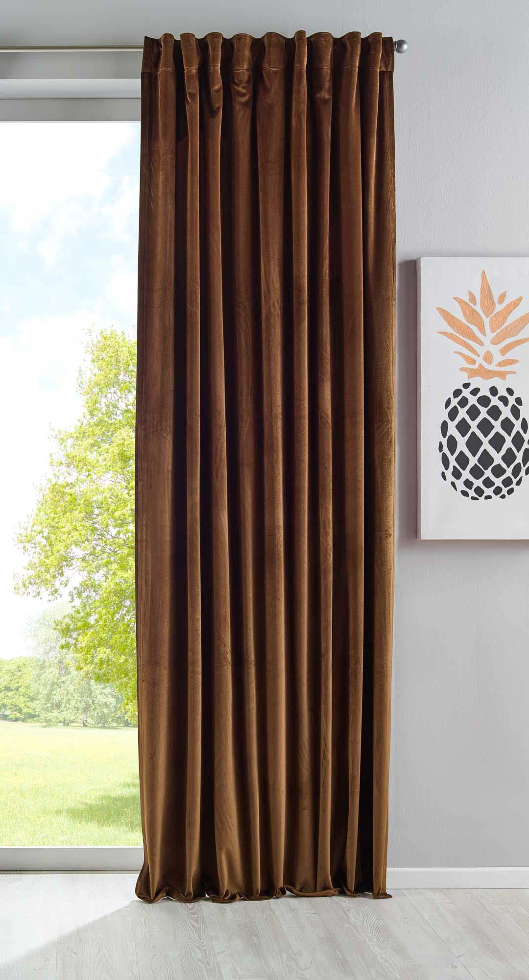 VORHANG MILANO HxB 280x135 cm Braun - Braun, Textil (135/280cm) - Gardinenbox