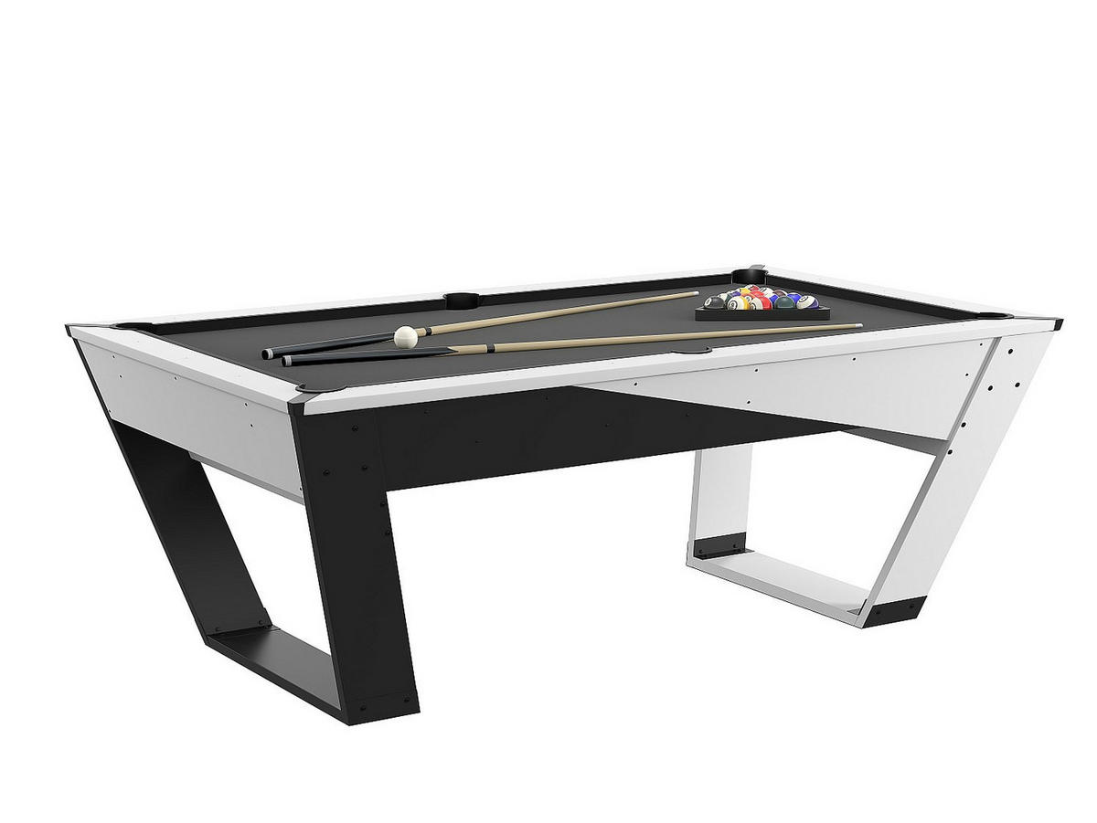 BILLARDTISCH - 213.4 cm x 122.4 cm - holz - schwarz, weiß Harrison - Schwarz/Weiß, Holz (213.4/122.4cm) - Vente-Unique