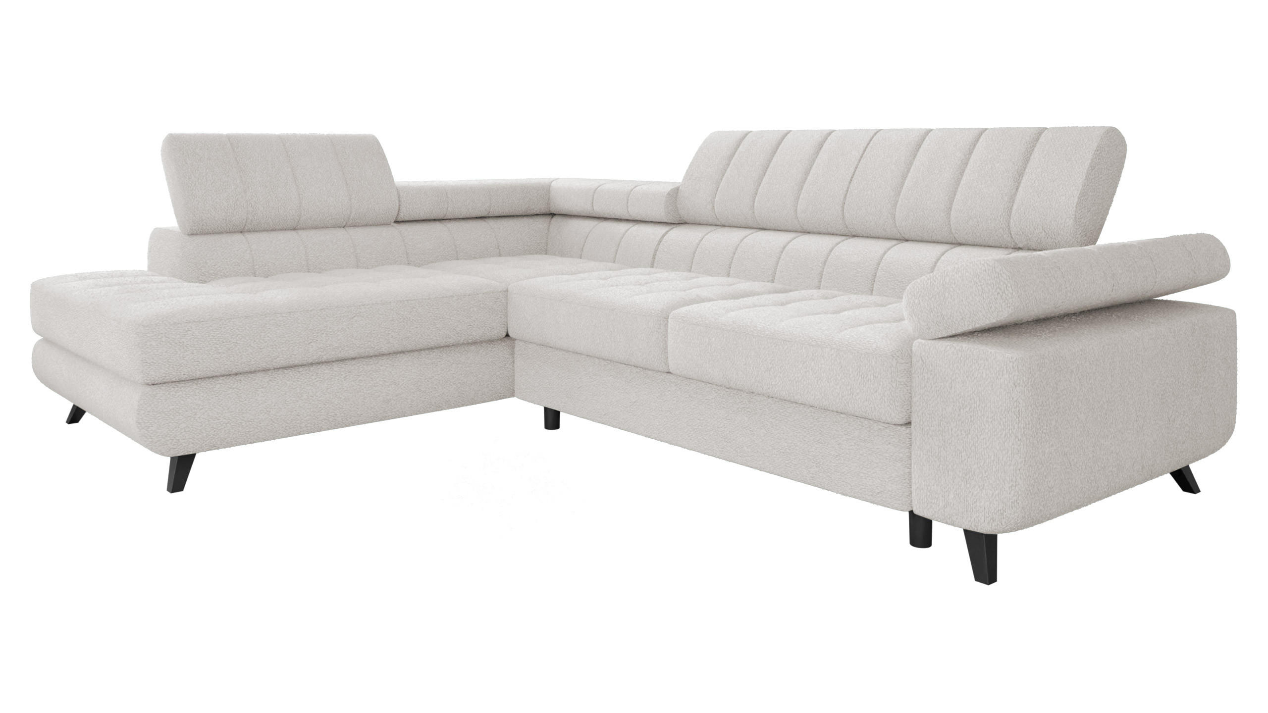 ECKSOFA Nord Premium, Seite: Links - Anthrazit/Creme, Holz/Textil (264/203cm) - MIRJAN24