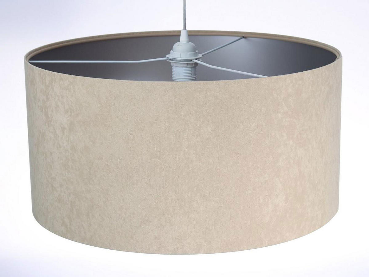 HÄNGELEUCHTE Silber 50/25 cm - Beige/Silberfarben, Kunststoff (50/0.8/25cm) - ONZENO