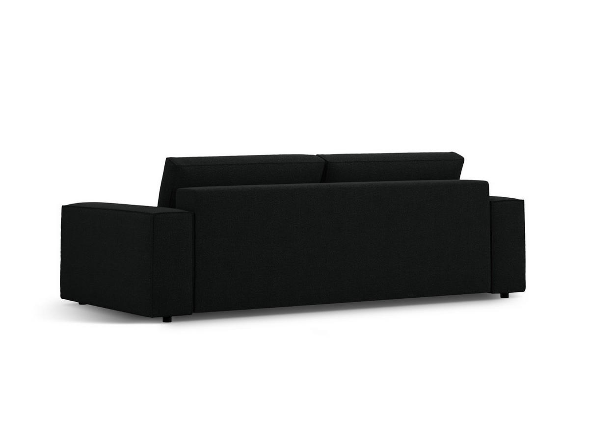 SOFA ausklappbar mit Bettkasten Jodie aus Boucle schwarz 3 Sitzplätze - Schwarz, Textil (107/86/247cm) - Micadoni