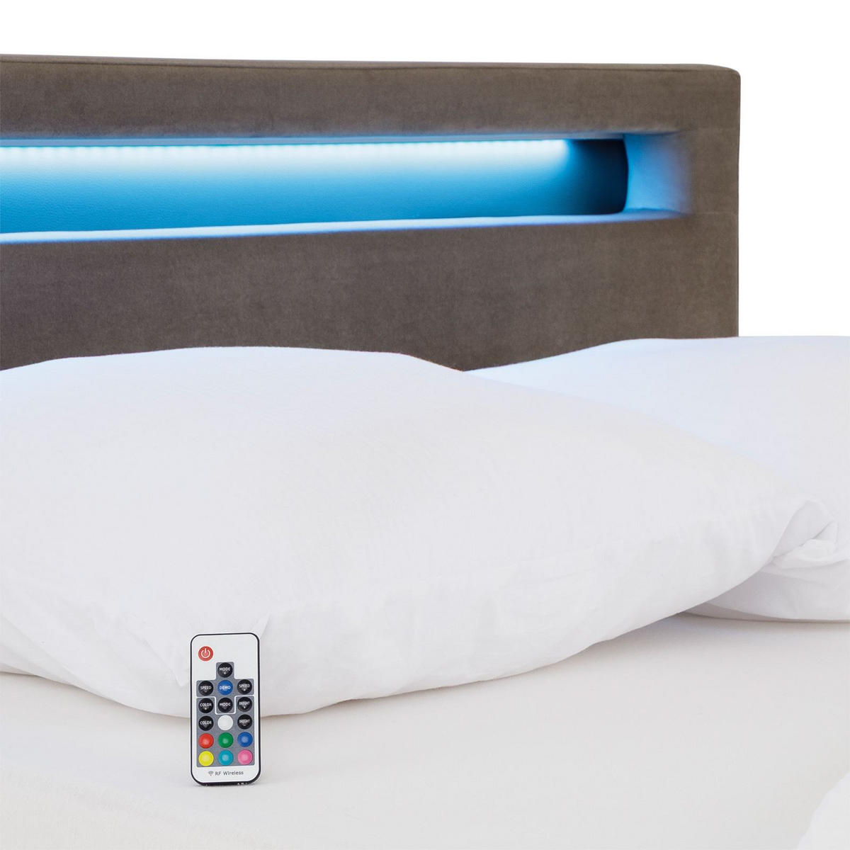 POLSTERBETT LASHIO 120x200 cm - Greige, Textil (120/200cm) - IDIMEX