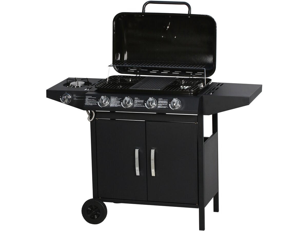 GASGRILL Festa 5 Schwarz - Schwarz, Metall (120/95/51.5cm) - Habitat Garten