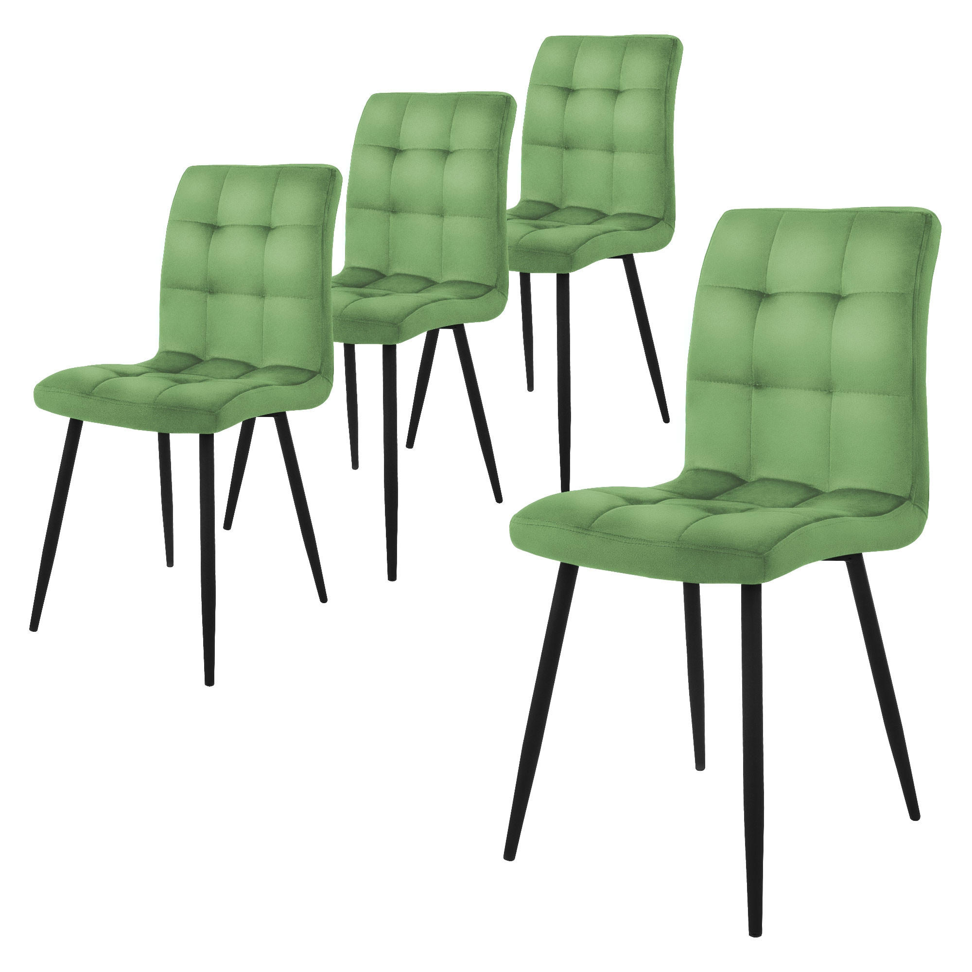 ESSZIMMERSTUHL Samt Salbei 4er Set - Grün, Metall (41/89/49cm) - ML-DESIGN