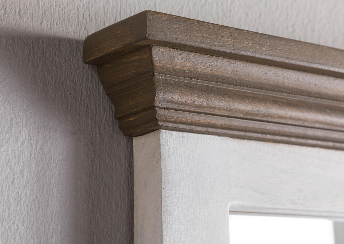 SPIEGEL Mango 70x15x63 weiß lackiert TOULOUSE #134 - Weiß, Holz (70/63/15cm) - Massivmoebel24