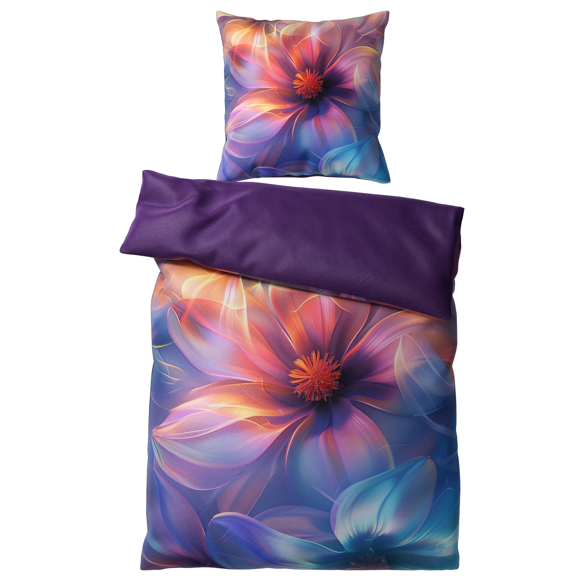 BETTWÄSCHE 2-teilig Nuvana - Schwarz, Naturmaterialien (135/200cm) - Sanilo