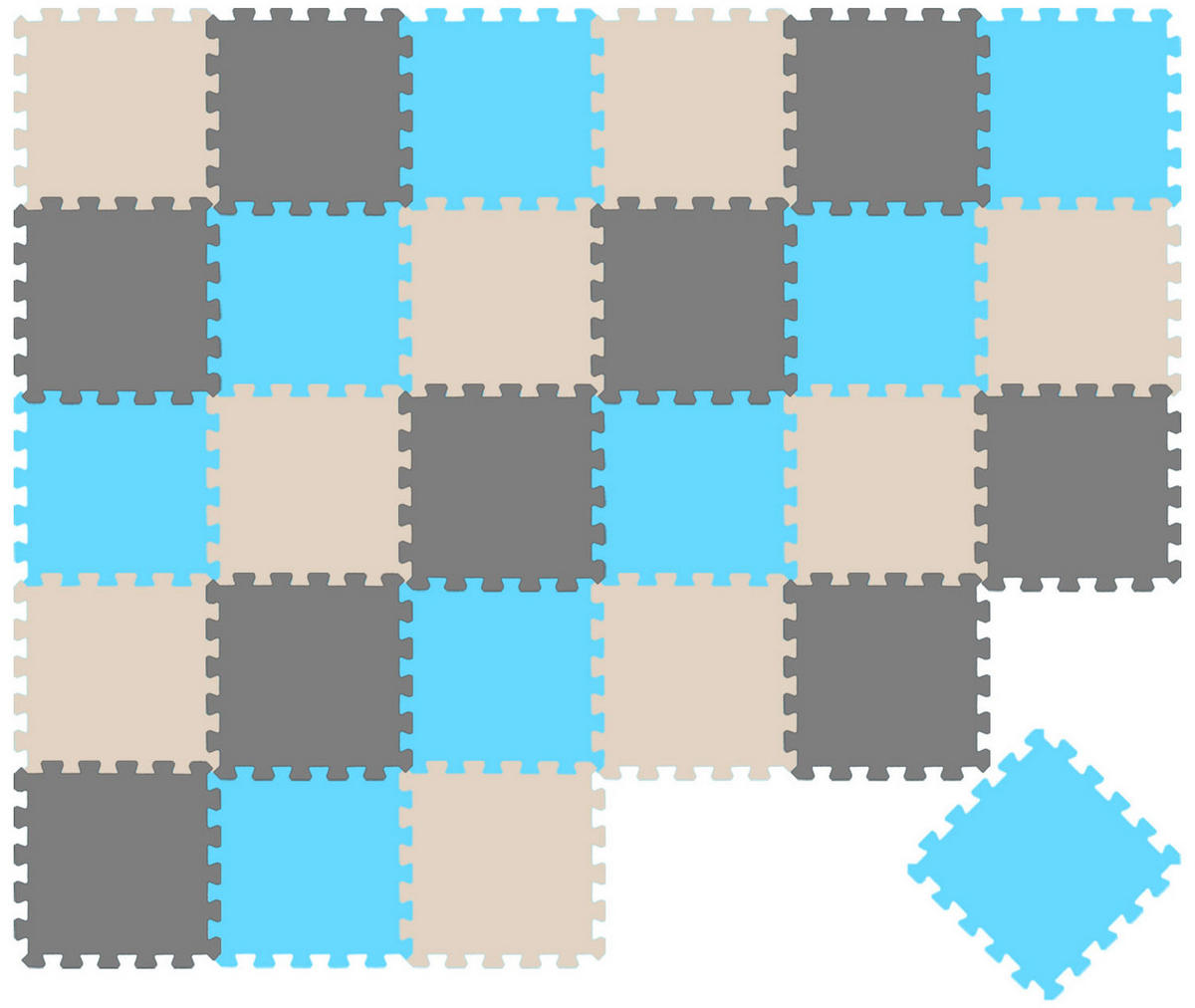 SPIELMATTE ab Null - 270/90 cm Puzzlematte Grau - Multicolor, Kunststoff (30/30cm) - Littletom