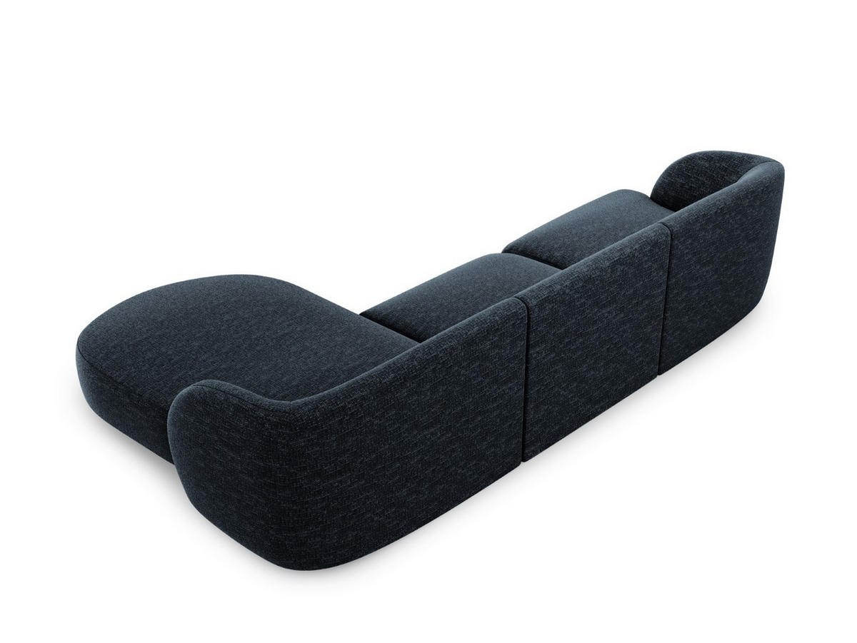 ECKSOFA rechts Miley aus Chenille-Stoff königsblau 4 Sitzplätze - Blau, Textil (156/255cm) - Micadoni