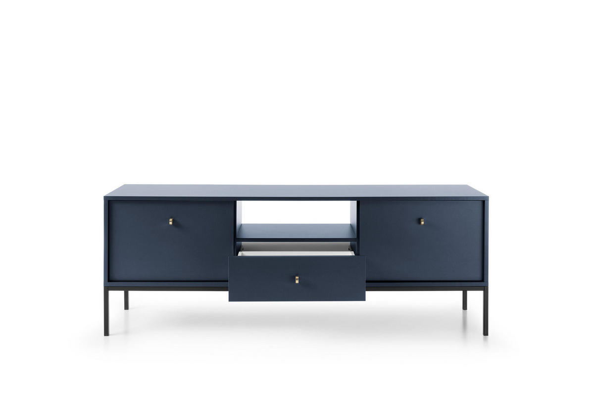 TV-LOWBOARD BLAU - Blau, Holzwerkstoff (153/56/39cm) - FURNLUX