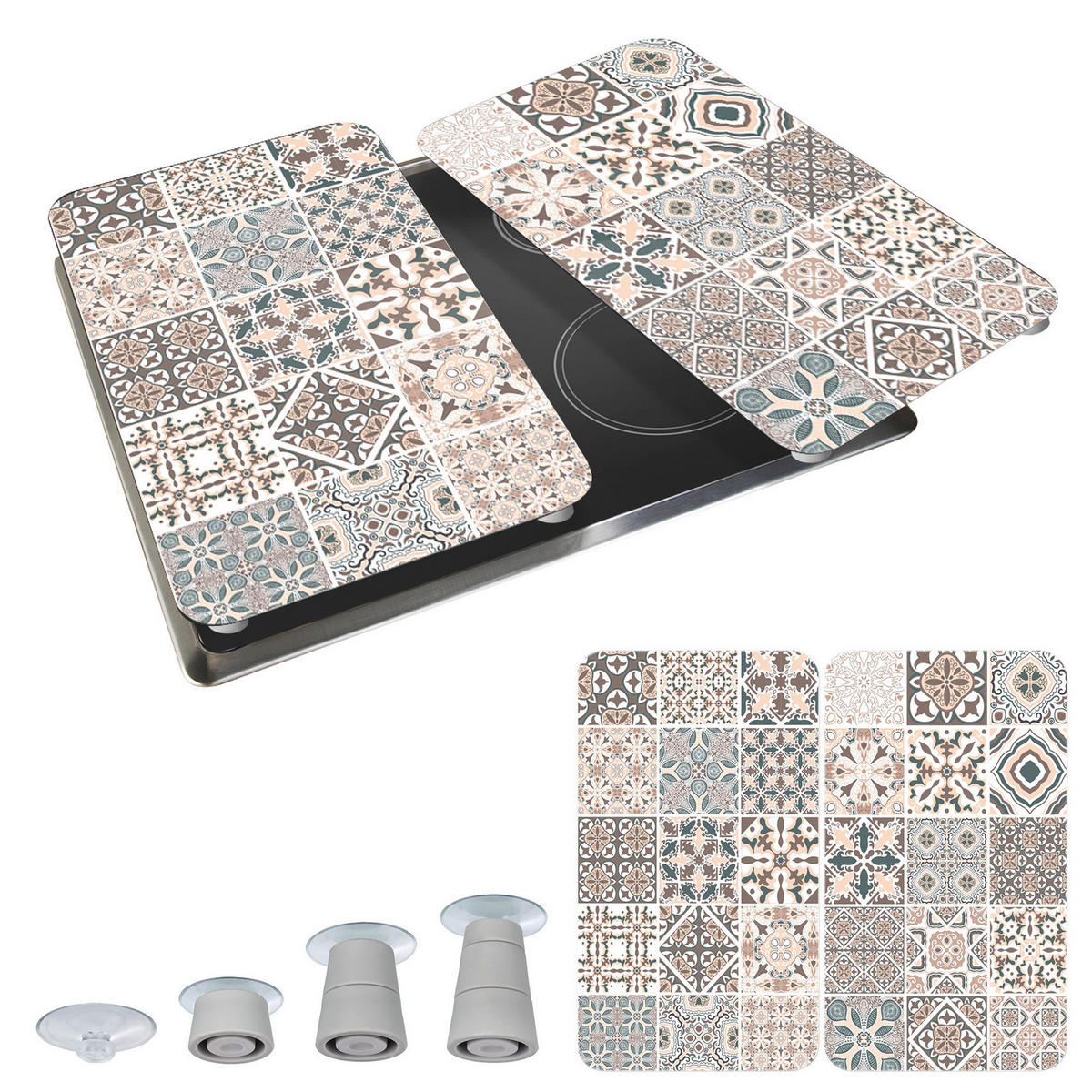 HERDABDECKPLATTEN aus Glas mit Mozaik - Multicolor, Glas (30/5.5/52cm) - Wenko