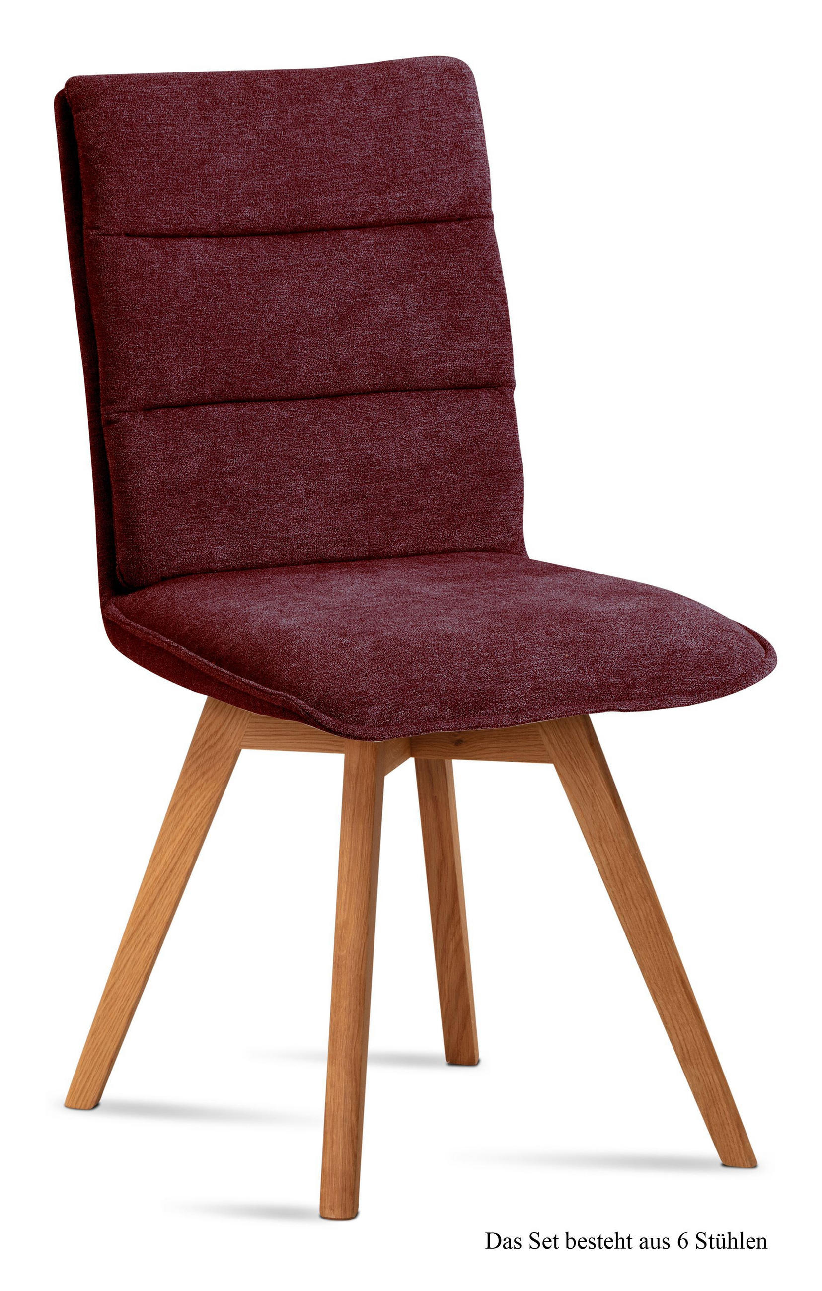 ESSZIMMERSTUHL (6er-Set) Dobra 47x92x60 Eiche geölt/Marsala - Eichefarben/Brombeere, Kunststoff (60/92/47cm) - 58aufmkessel