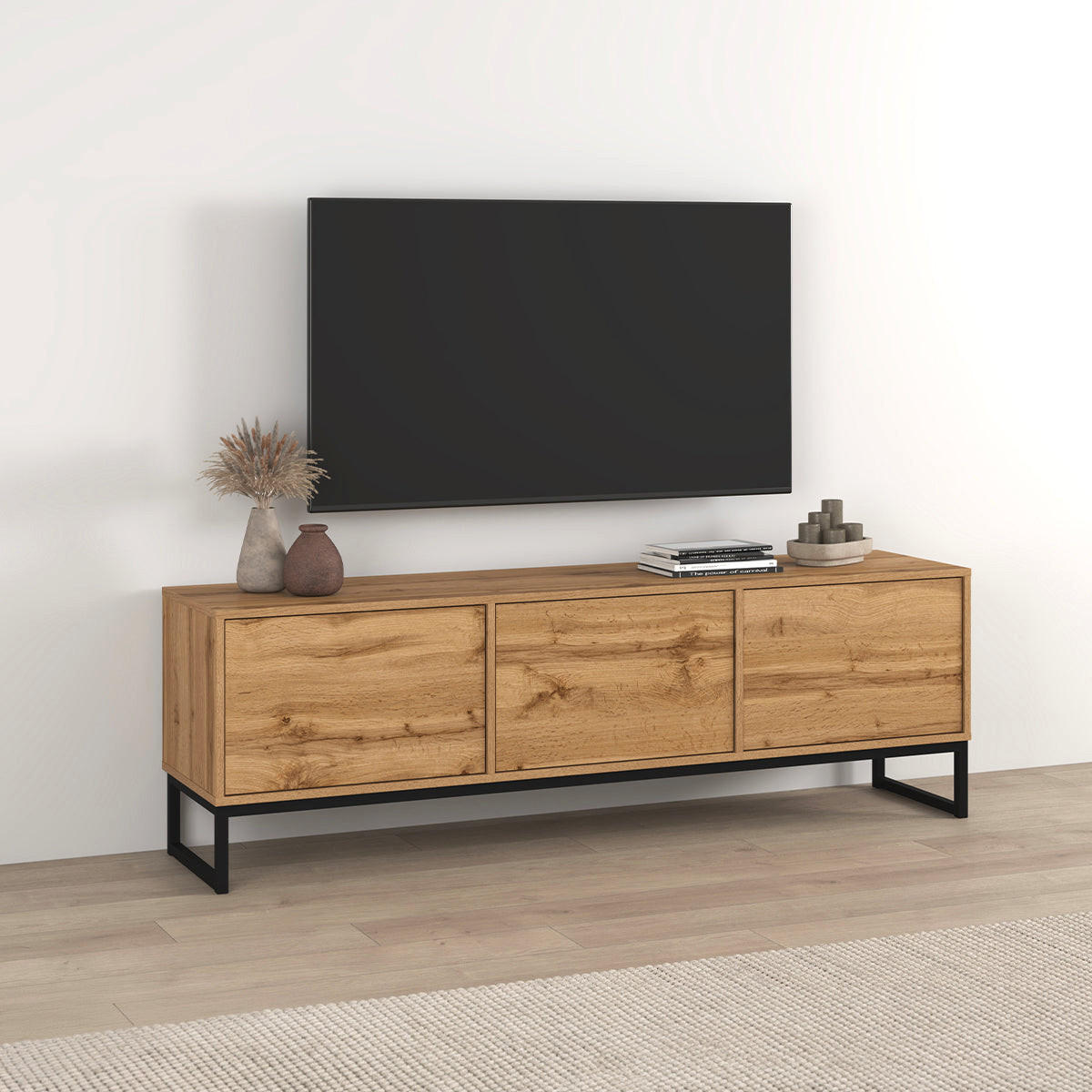 TV STOLEK Loa Dřevo - hnědá, kompozitní dřevo (157/50.2/36.5cm) - Petits-meubles