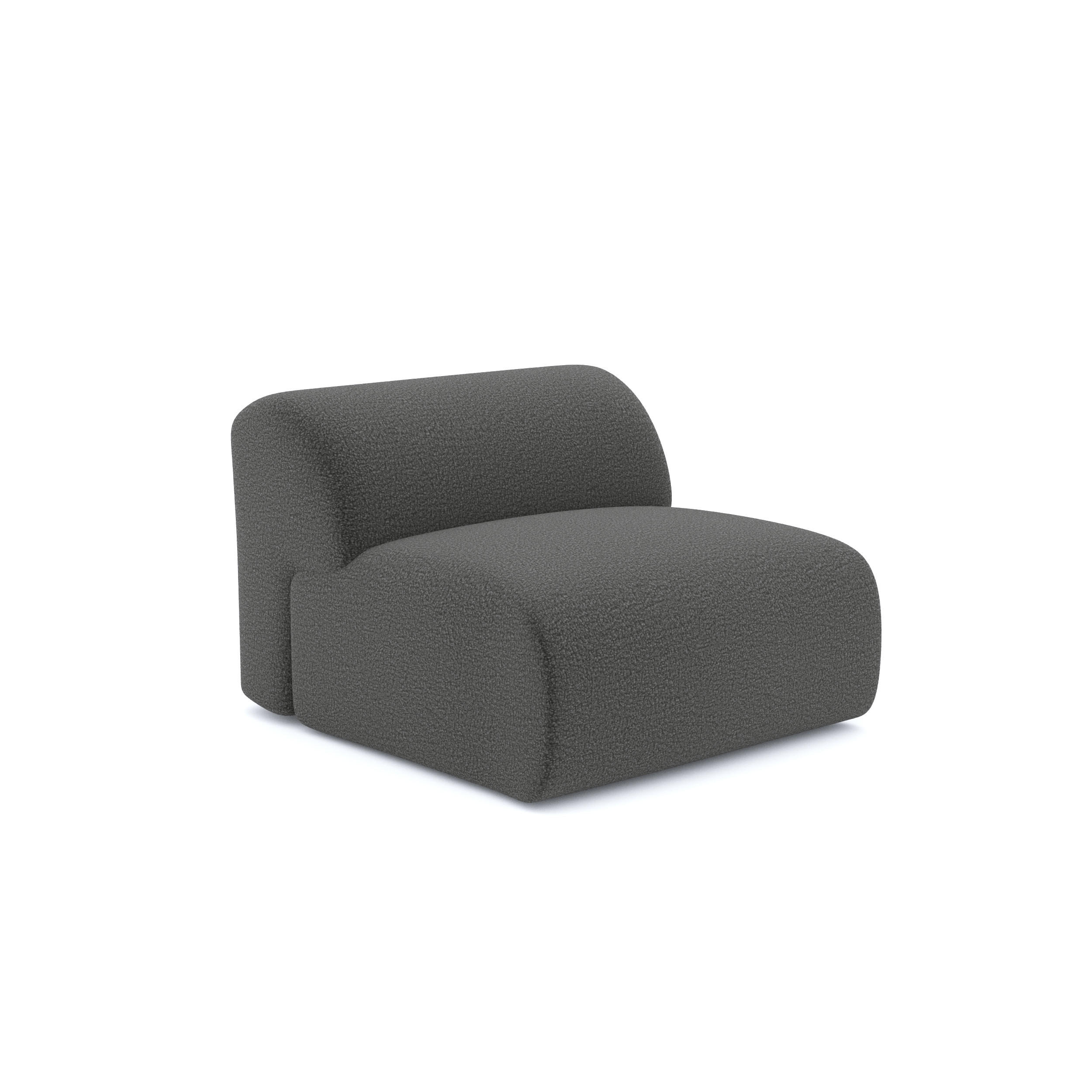 SESSEL Bouclé-Stoff Graphitgrau 75cm - Graphitfarben/Grau, Textil (75/67/97cm) - Sia Home