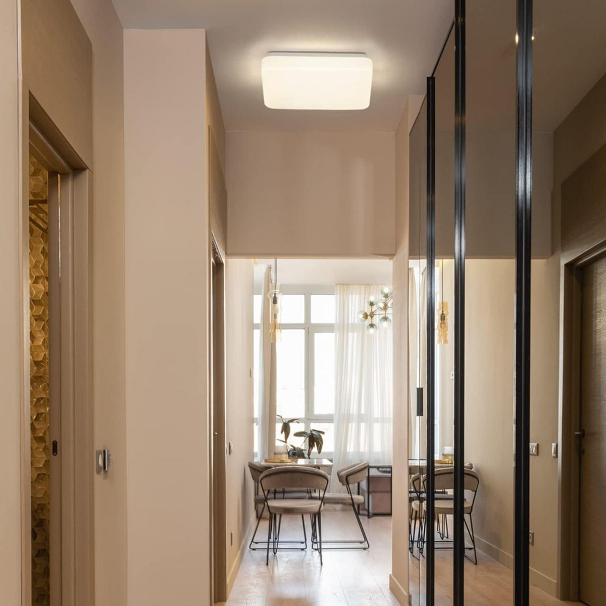 LED-DECKENLEUCHTE Milchstraße 21/21/4 cm - Weiß, Kunststoff (21/19/4cm) - Nettlife