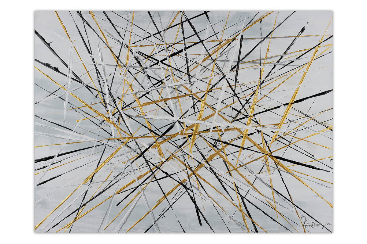 ACRYLBILD HANDGEMALT 100/75 cm - Schwarz/Weiß, Holz/Textil (100/75cm) - KUNSTLOFT