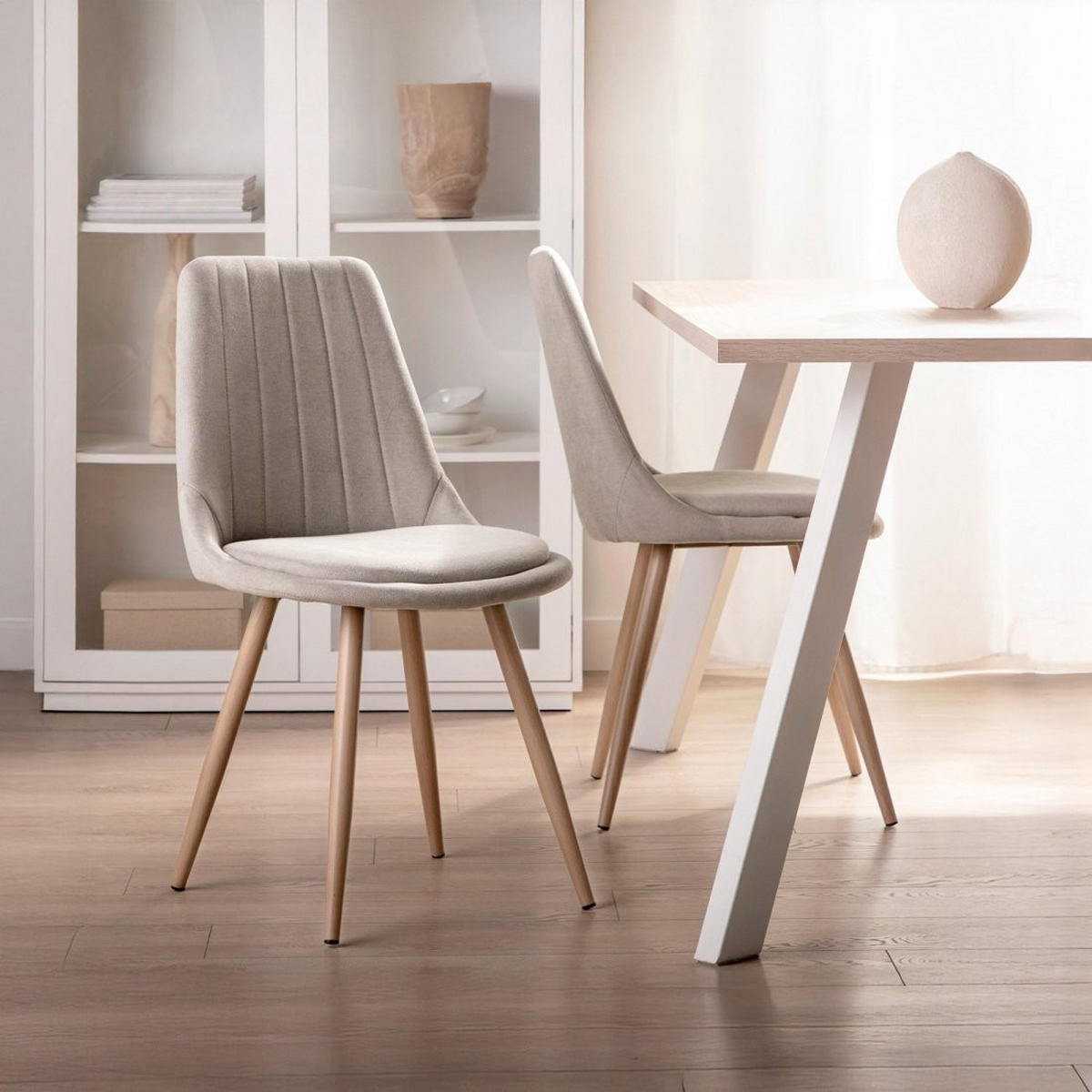 ESSZIMMERSTUHL Ingrid Beige 47 cm x 87 cm - Beige, Textil (47/87/50cm) - Klast Home