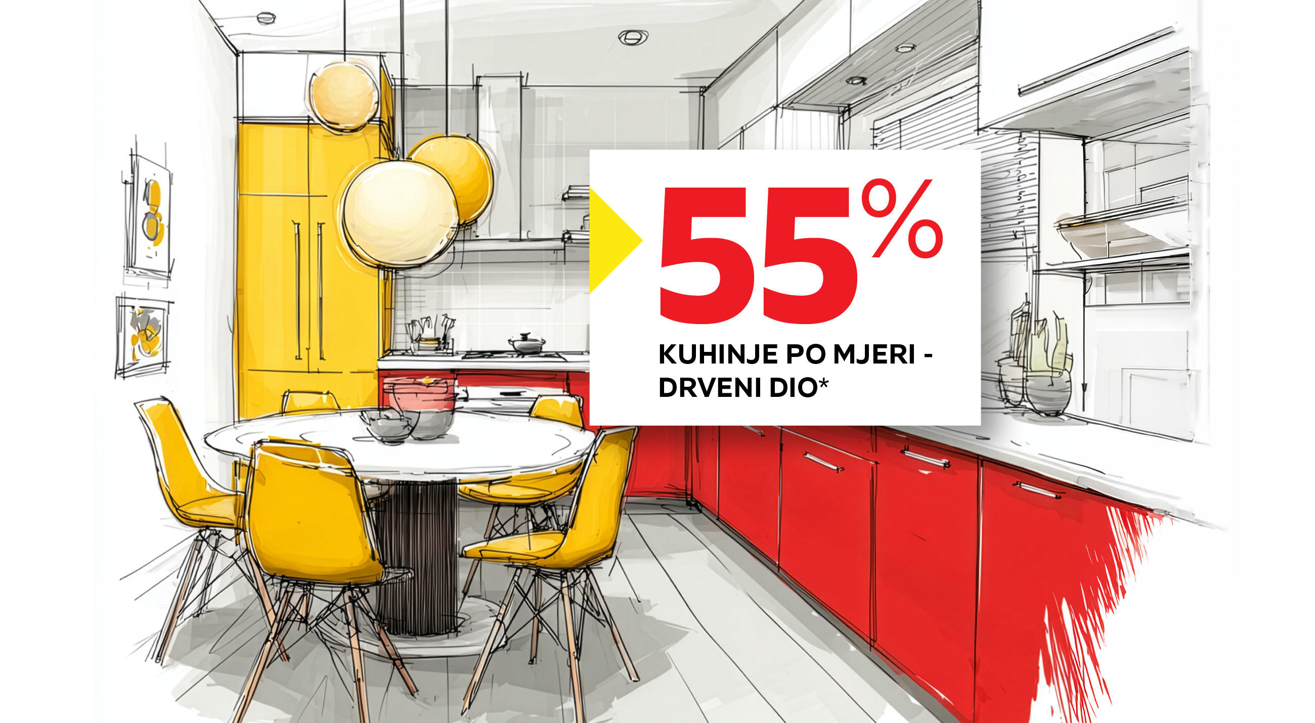 55% kuhinje po mjeri - drveni dio*