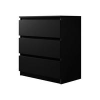 KOMMODE Malwa M3 - Schwarz, Holzwerkstoff (70/77/40cm) - MIRJAN24