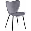 ESSZIMMERSTUHL Samt Dunkelgrau - Dunkelgrau/Schwarz, Textil/Metall (50/80/58cm) - CLP