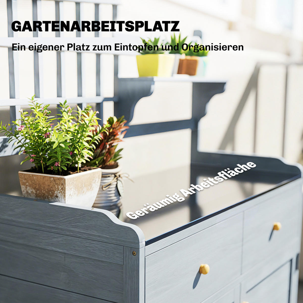 PFLANZTISCH DE-09247 Hellgrau - Hellgrau, Holz (104/44/140cm) - ComfortXL