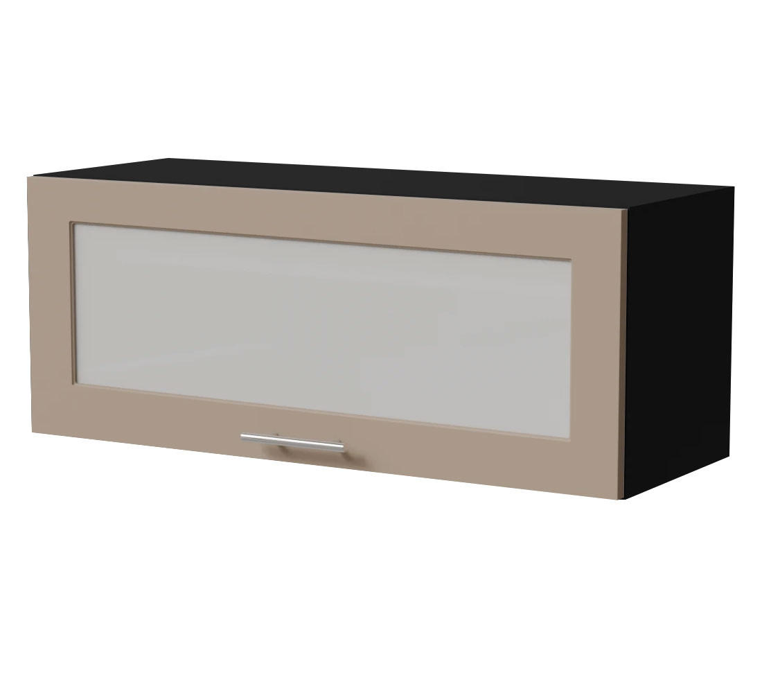 KLAPPHÄNGESCHRANK Brerra W4BS/90 WKF Schwarz / RAL 1019 graubeige Matt 90 / 32,5 / 36cm - Graubraun/Schwarz, Holz/Holzwerkstoff (90/36/32.5cm) - Feldmann-Wohnen