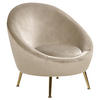 SESSEL Samtstoff taupe Langa - Beige/Goldfarben, Textil (80/81/76cm) - Beliani