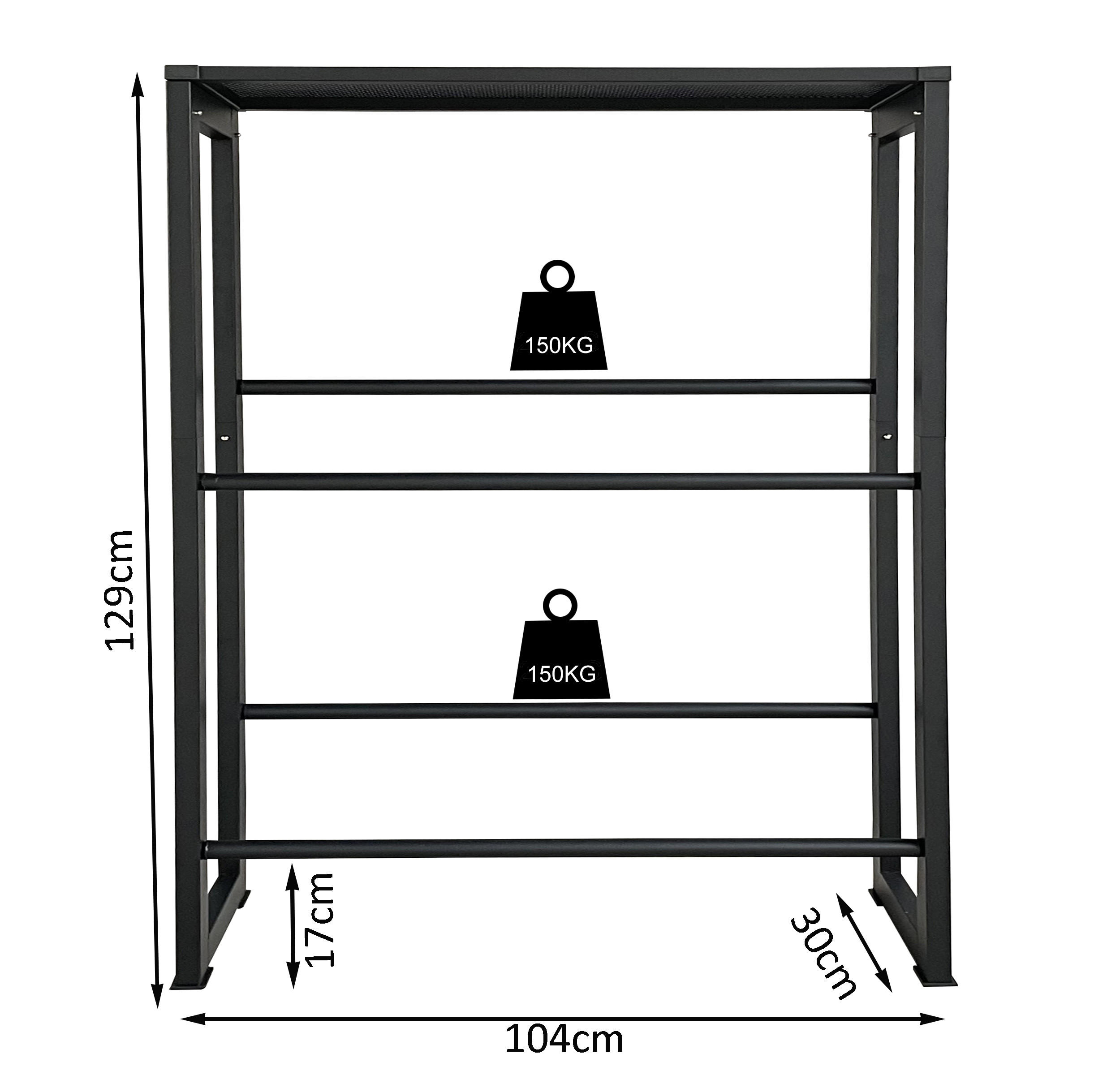 GETRÄNKEKISTENREGAL 104x30x129 cm 6 Kästen mit Ablage - Schwarz, Metall (104/129/30cm) - QUICK STAR