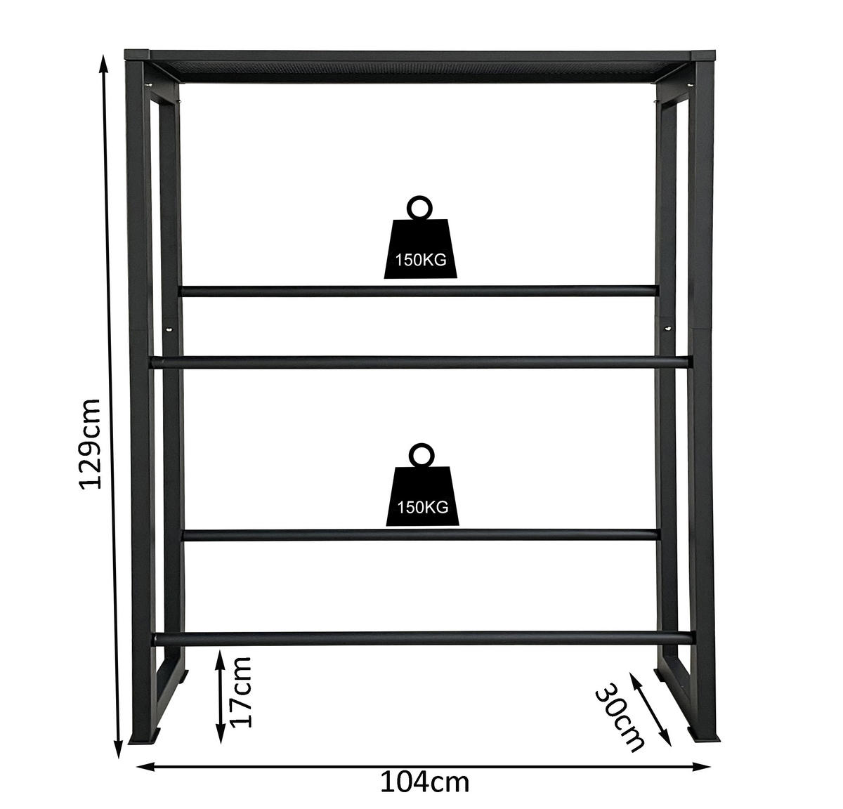 GETRÄNKEKISTENREGAL 104x30x129 cm 6 Kästen mit Ablage - Schwarz, Metall (104/129/30cm) - QUICK STAR