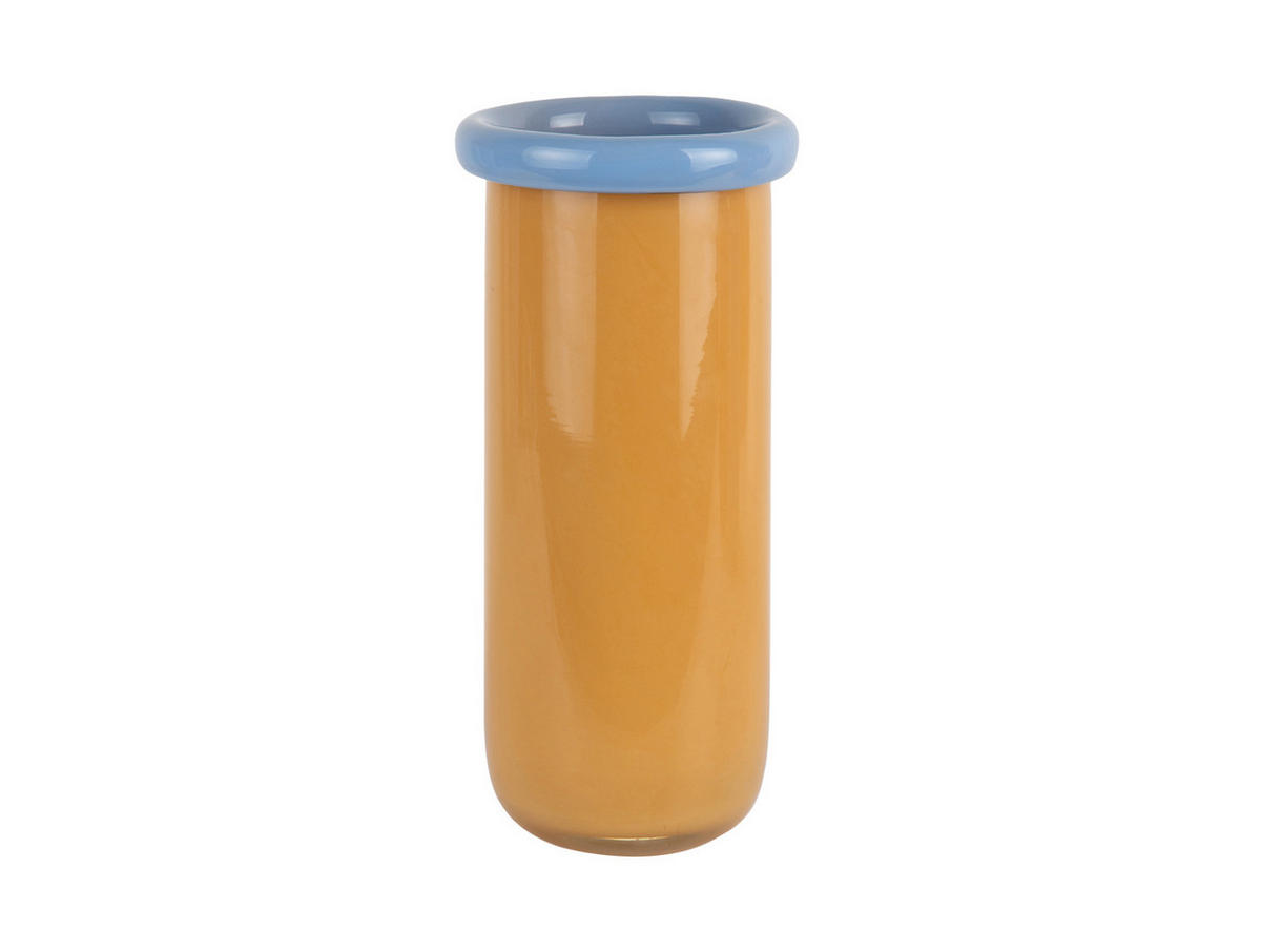 VASE Plegado Gelb 14/14/30.5 cm - Gelb, Glas (30.5cm) - Present Time