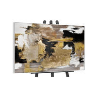 GEMÄLDE Goldene Fragmente II Schattenfugenrahmen Weiß 120x80 cm - Weiß, Holz (120/80cm) - YS-art gallery