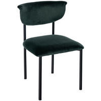 STUHL Samt Dunkelgrün - Dunkelgrün, Textil/Metall (52/78/53cm) - CLP
