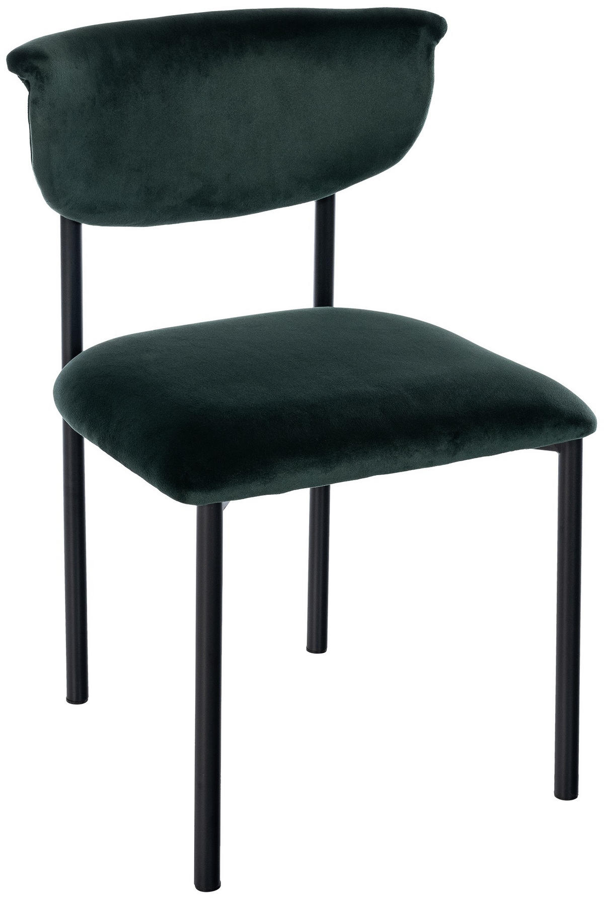 STUHL Samt Dunkelgrün - Dunkelgrün, Textil/Metall (52/78/53cm) - CLP
