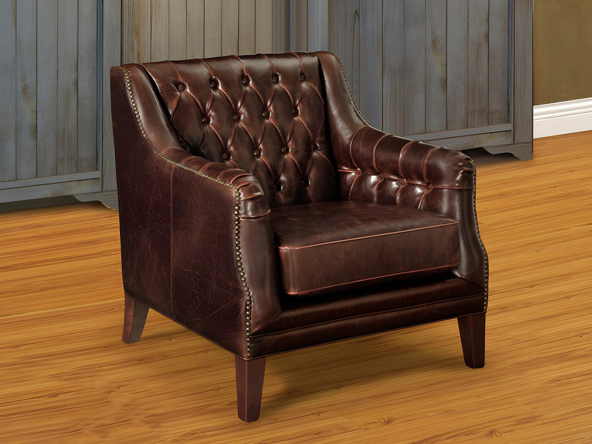 SESSEL mit gerader Rückenlehne - 1 Person - Leder - Schokoladenbraun - Braun, Leder (84/84/84cm) - Vente-Unique