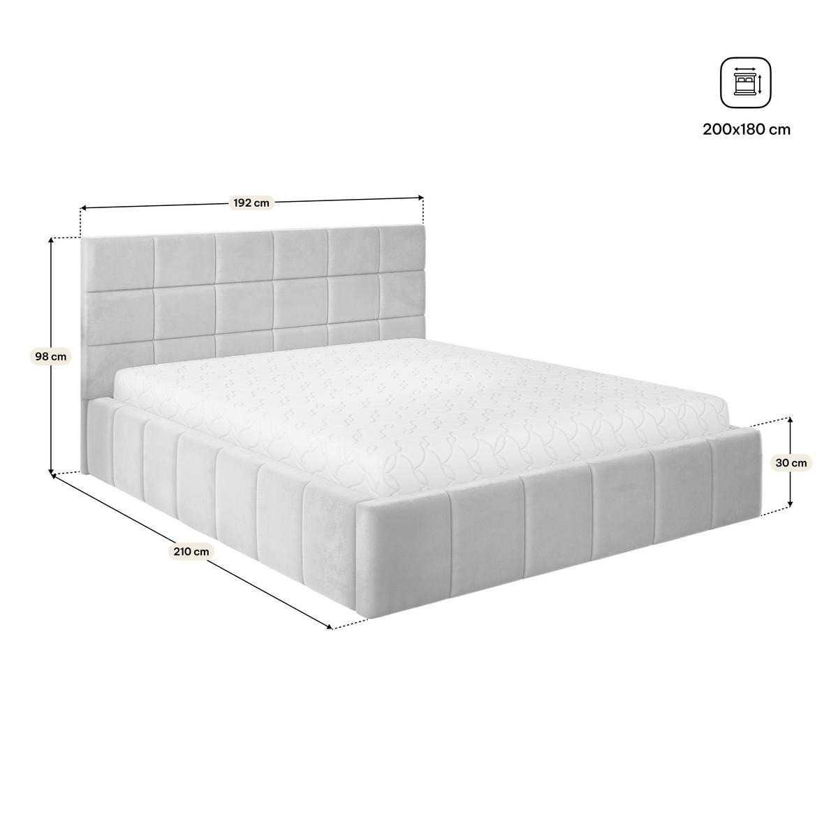 POLSTERBETT VERTO 180x200 cm mit Bettkästen - Braun - Braun, Holz (180/200cm) - MASSENO