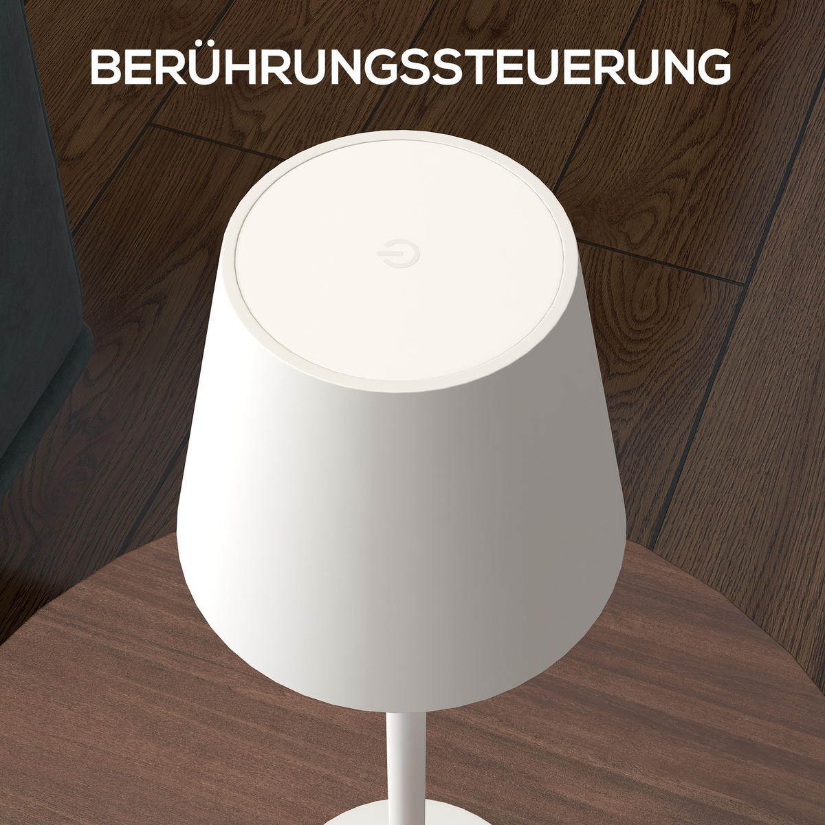 TISCHLAMPE Aufladbare, Metall, Weiß - Weiß, Metall (11.2/11.2/36.5cm) - HOMCOM